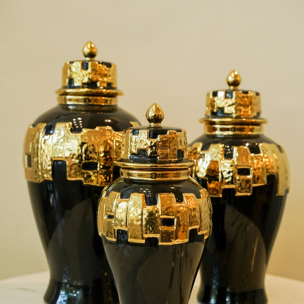 Gold accent candy jar set 3 piece