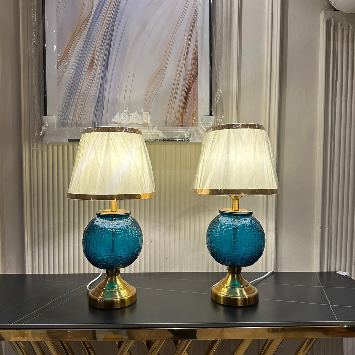 Forest Mist Lamp Pair