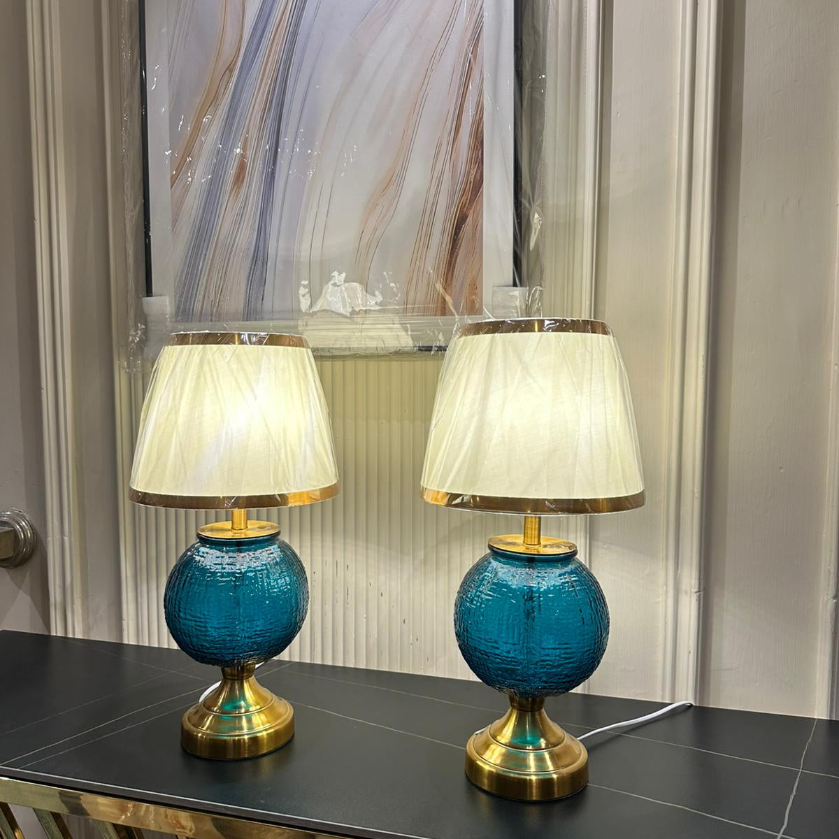 Forest Mist Lamp Pair