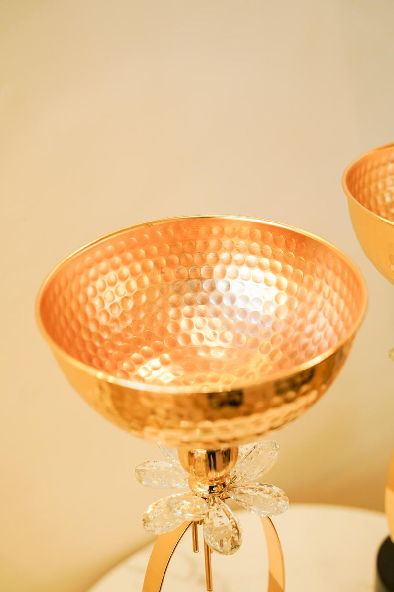 Crystal-brass pot holder