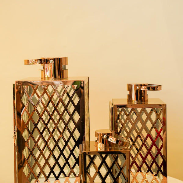 Rose Gold Lantern Cage Set