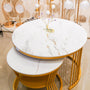 Layered Center Table with White Marble 2-Piece