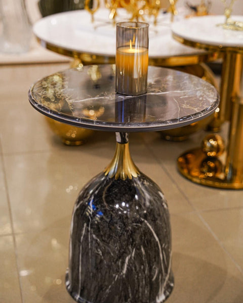Midnight stone marble coffee table