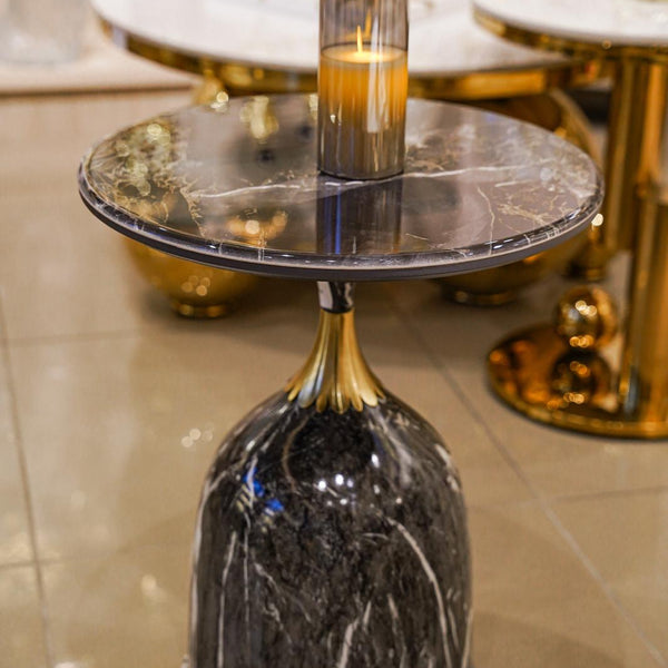Midnight stone marble coffee table