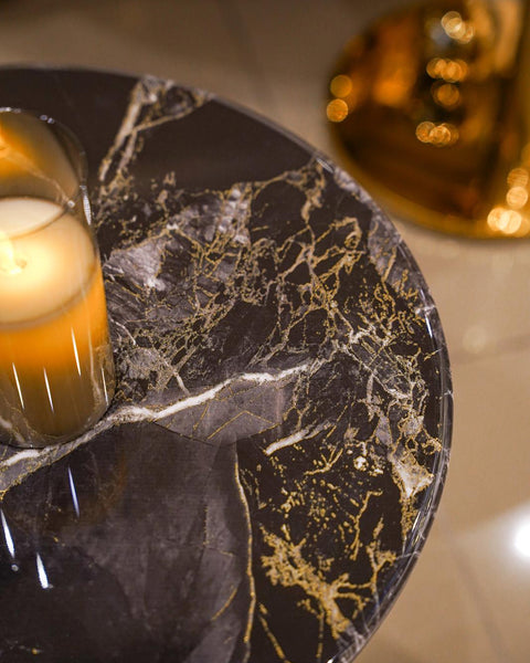 Midnight stone marble coffee table